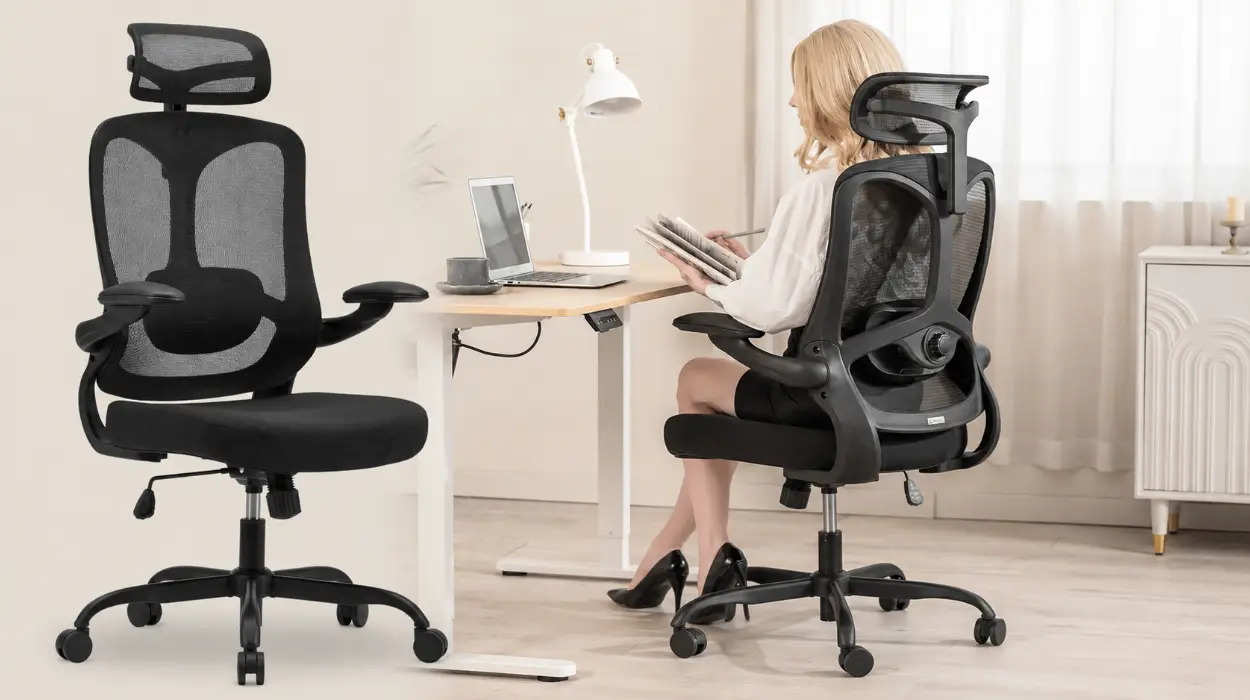 Pack de 2 sillas de oficina Magic Life ergonómicas con reposacabezas ajustable