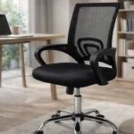 Silla de oficina giratoria con respaldo de malla y soporte lumbar