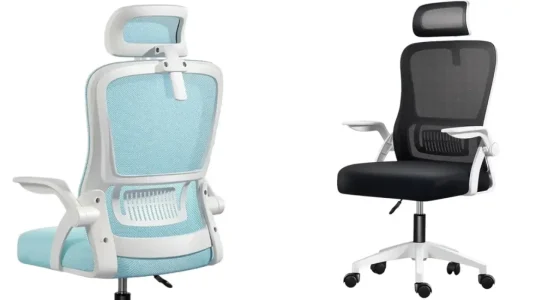 Silla de oficina ergonómica con reposacabezas ajustable