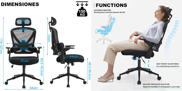 Silla de oficina ergonómica LIYURUI