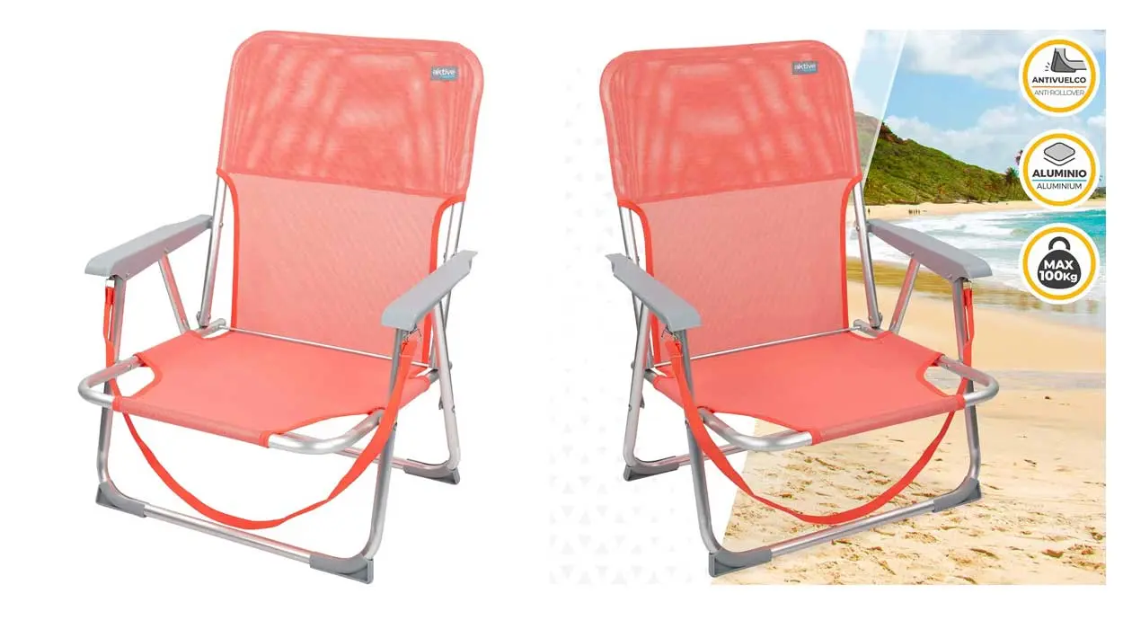 Silla playa Plegable Aktive respaldo fijo barata