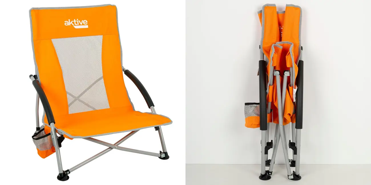 Silla plegable Aktive con posavasos y funda