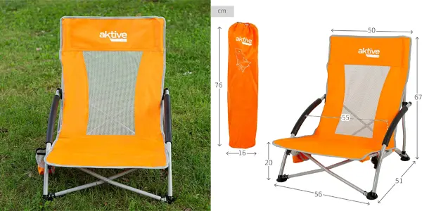 Silla plegable Aktive con posavasos y funda