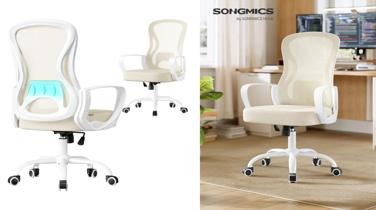silla de oficina ergonómica Songmics con soporte lumbar