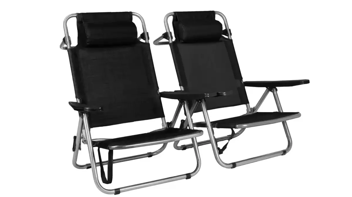 Pack x2 sillas de playa plegables T-LoVendo en color negro