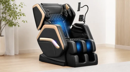 Sillón de masaje NAGLIFOR de cuerpo completo con calefacción y Bluetooth