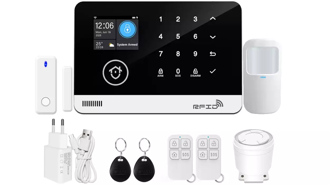 Tuya WiFi inteligente GSM sistema de alarma de seguridad para el hogar-teclado táctil RFID APP Control inalámbrico antirrobo con volumen ajustable