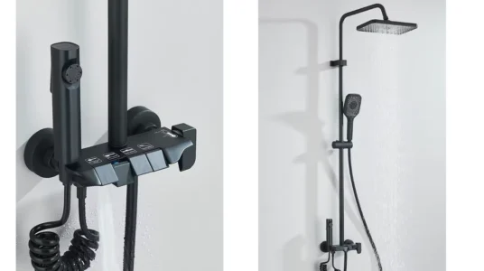 sistema de ducha de piano de 4 vías con grifo mezclador