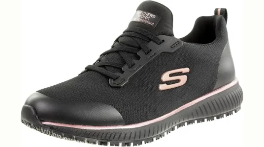 Skechers Squad Sr black rose gold