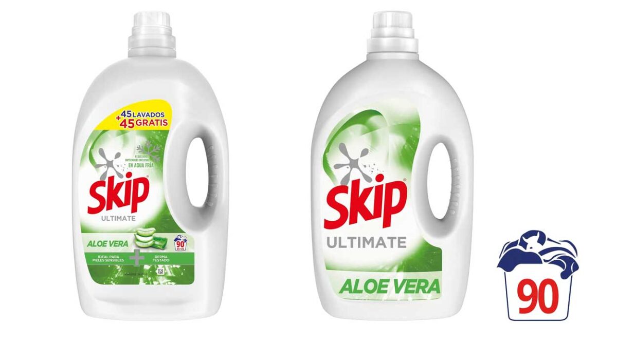 Detergente Skip Aloe Vera de 90 lavados