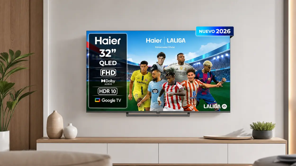 Smart TV Haier S80 QLED Full HD de 32 pulgadas con Google TV y Chromecast