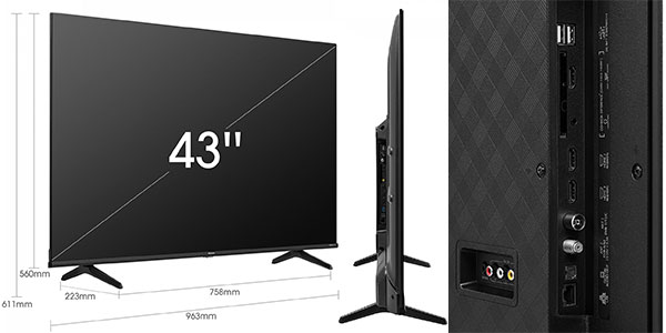 Smart TV Hisense 43E78HQ QLED 4K UHD de 43" en oferta