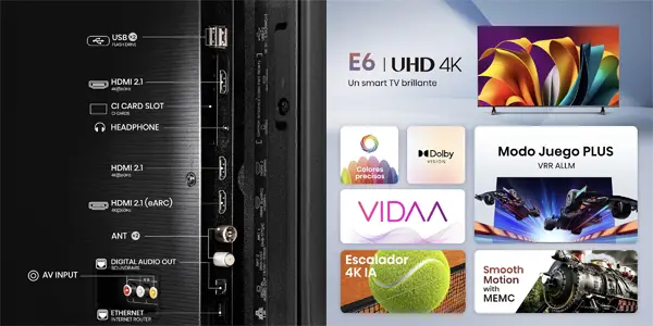 Smart TV Hisense 55E6NT UHD 4K de 55"