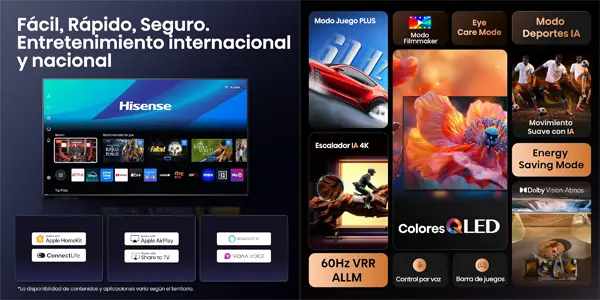 Smart TV QLED Hisense 55E7Q UHD 4K de 55"