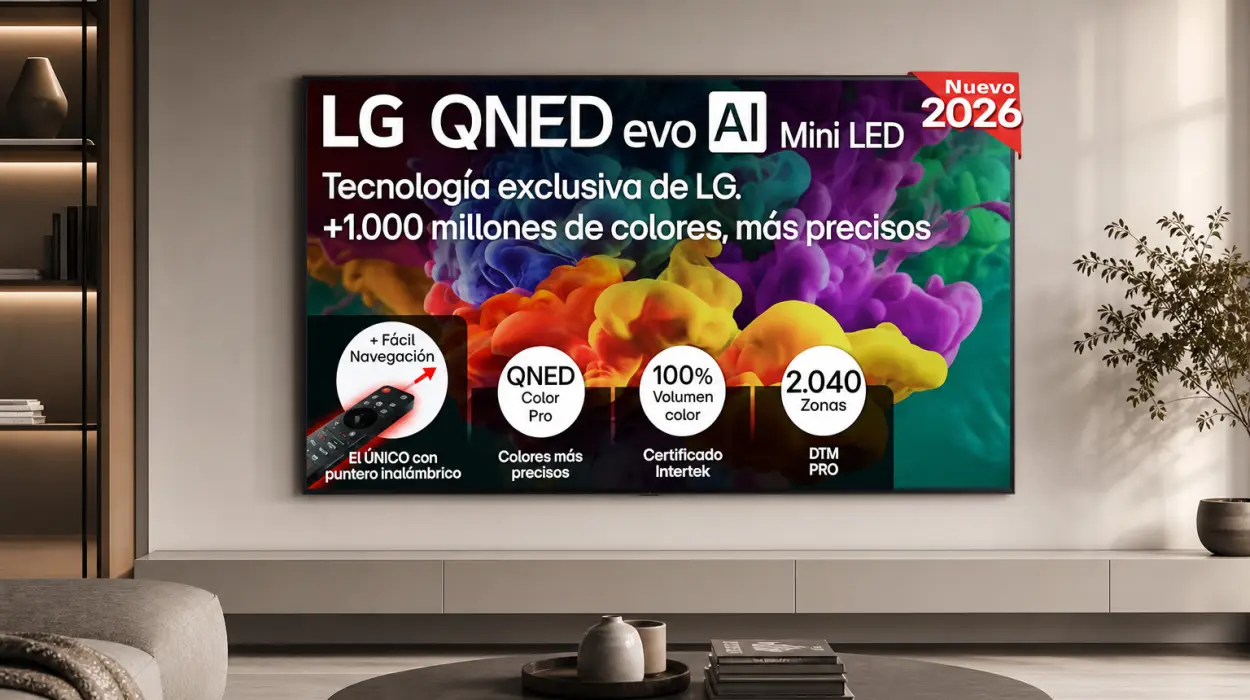 Smart TV LG de 75" QNED EVO MiniLED con VRR 144 Hz
