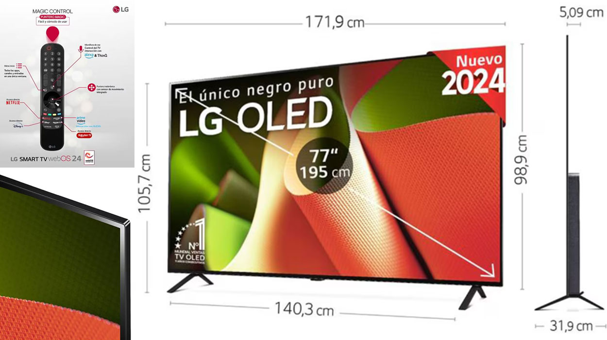 Smart TV LG OLED B4 4K 2024 de 77" barata