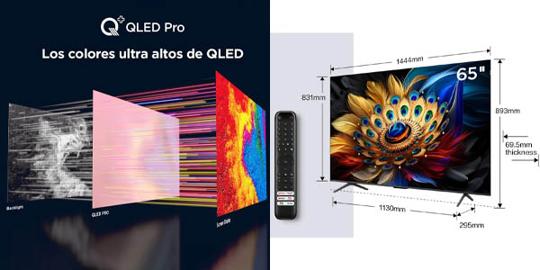 Smart TV QLED TCL 65C61B 4K UHD de 65"