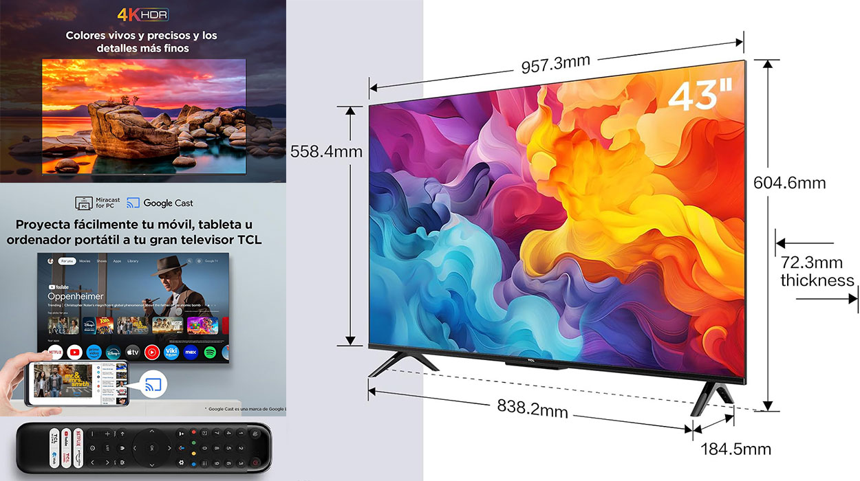 Smart TV TCL V6B 4K UHD de 43" barata