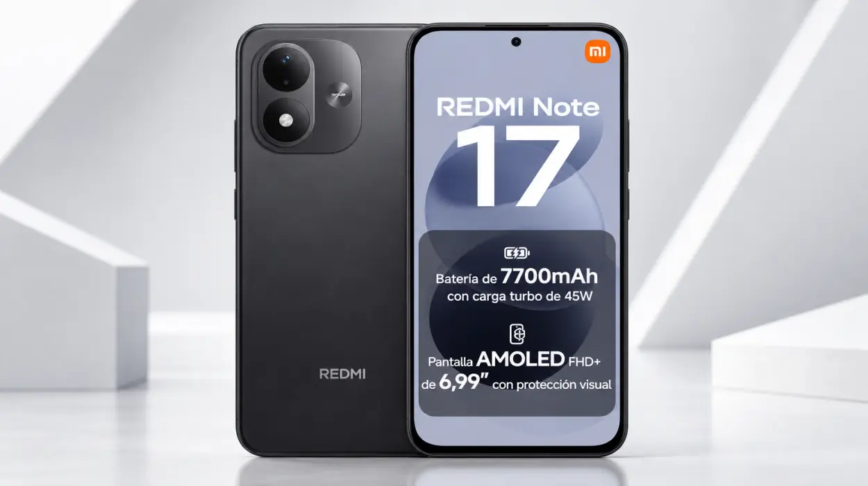 Smartphone Redmi Note 17 de 4+128 GB con batería de 7700 mAh