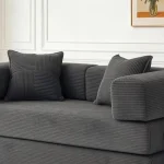 Sofá cama de 2 plazas en gris con espuma y muelles de 160 cm