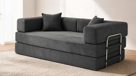 Sofá cama de 3 plazas y 200 cm, convertible con espuma viscoelástica