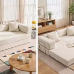 Sofá cama plegable XXL YINIX de 200 cm, 3 plazas, con funda lavable y sin montaje