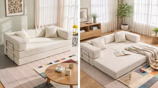 Sofá cama plegable XXL YINIX de 200 cm, 3 plazas, con funda lavable y sin montaje