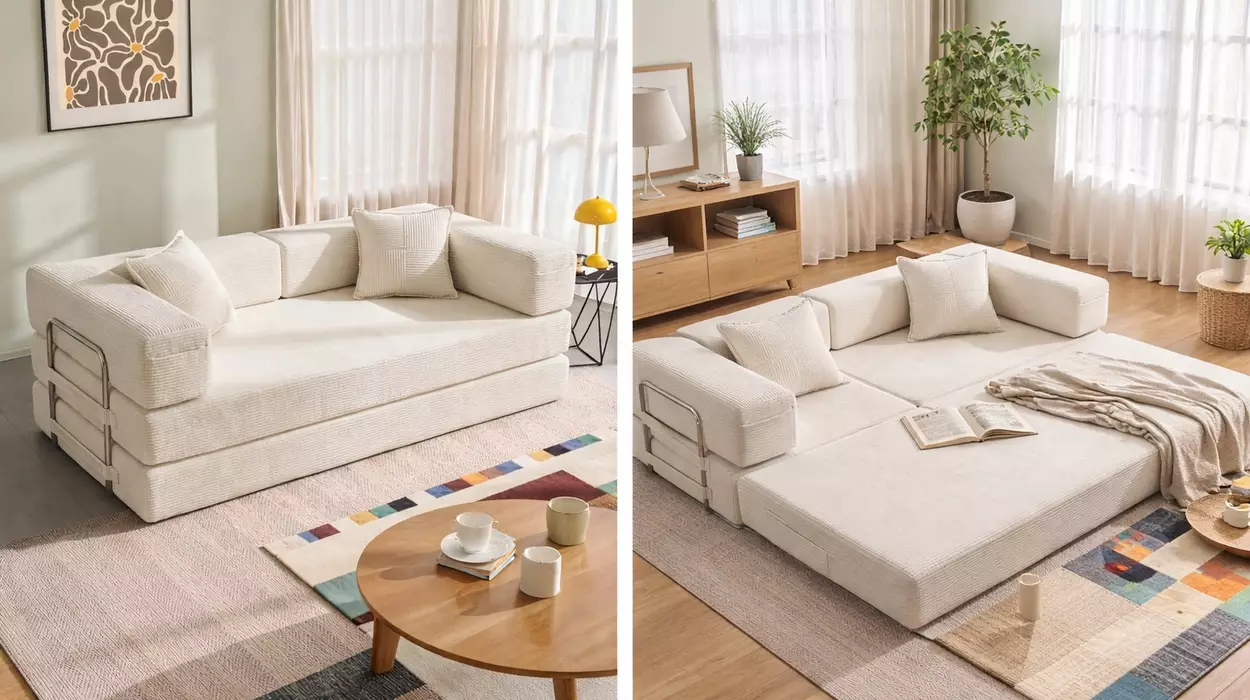 Sofá cama plegable XXL YINIX de 200 cm, 3 plazas, con funda lavable y sin montaje