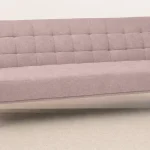 Sofá cama Shiito Versalles con apertura clic-clac y diseño capitoné gris