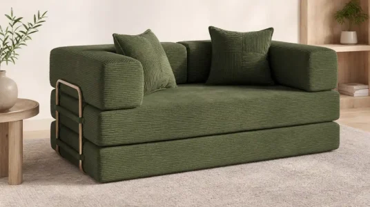 Sofá cama Vipbear 5 en 1 de pana, transformable en sofá, tumbona, cama o colchón