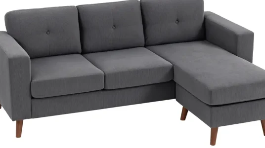 Chollo sofá chaise longue reversible homcom de 3 plazas tapizado