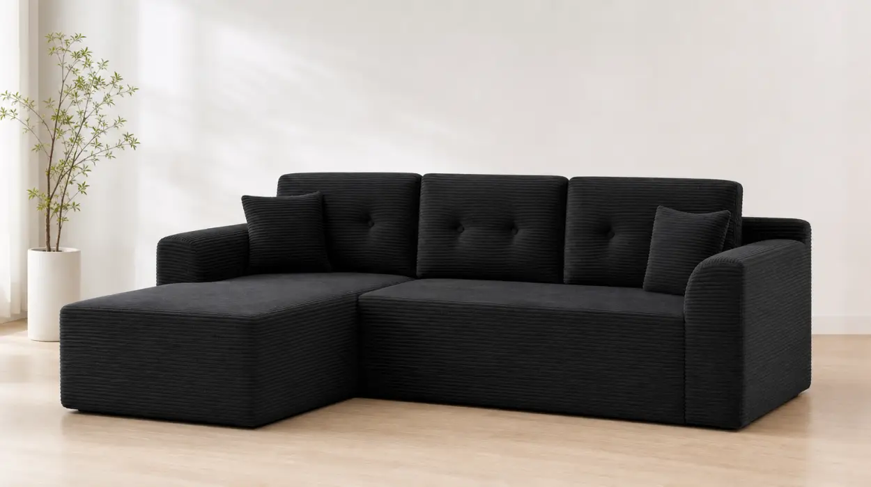 Sofá con chaise longue esquinero Vasagle Camila de 3 plazas