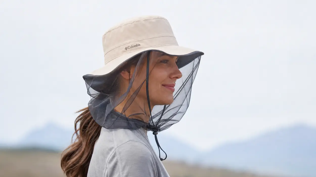 Sombrero unisex Columbia Mesh Booney antimosquitos de ala ancha