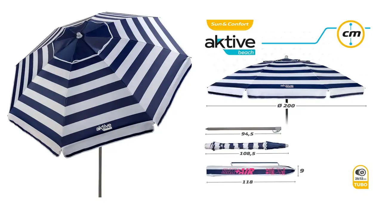 sombrilla de playa grande Aktive 62224 barata