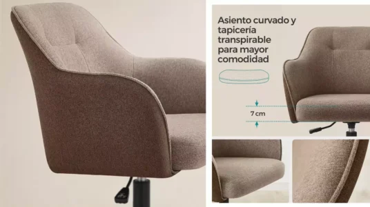 Silla de oficina Songmics, giratoria y de altura ajustable