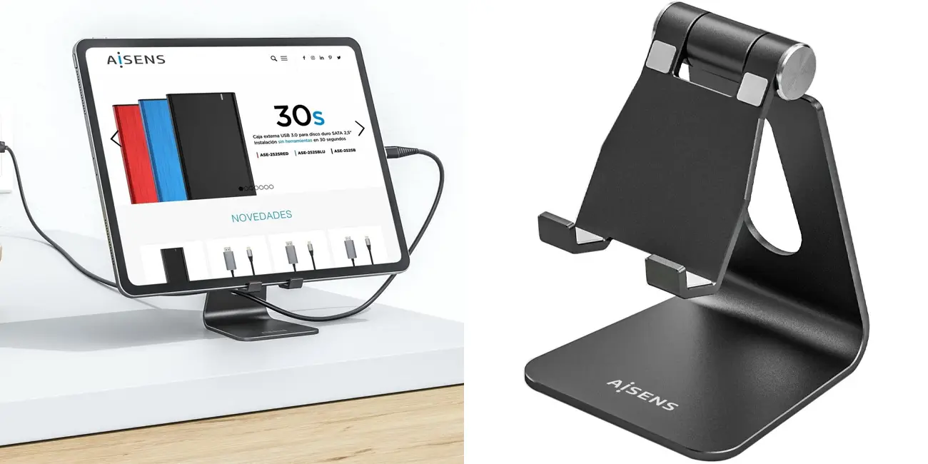 Soporte de mesa Aisens para móvil o tablet