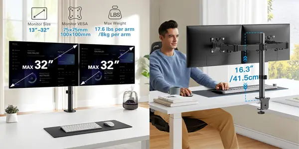 Soporte dual para 2 monitores Huanuo