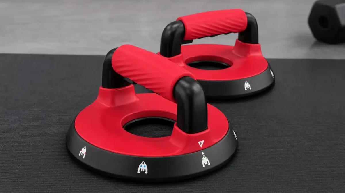 Soporte para flexiones 360° con empuñaduras de silicona desmontables