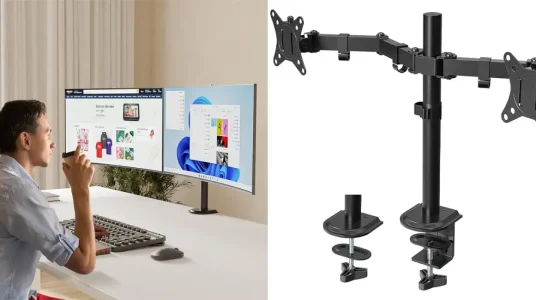 Soporte de doble brazo PUTORSEN para 2 monitores
