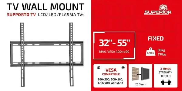 Soporte de pared Superior Electronics SUPSTV004 para televisores de hasta 55"