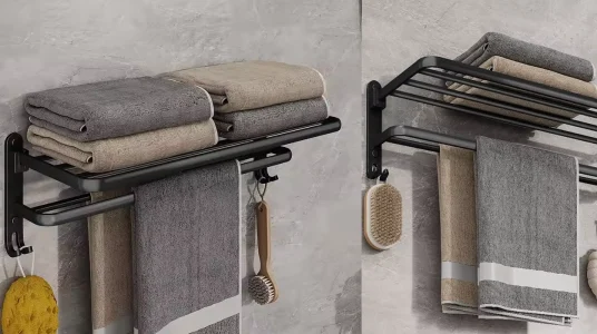 soporte toallero de baño de 2 niveles