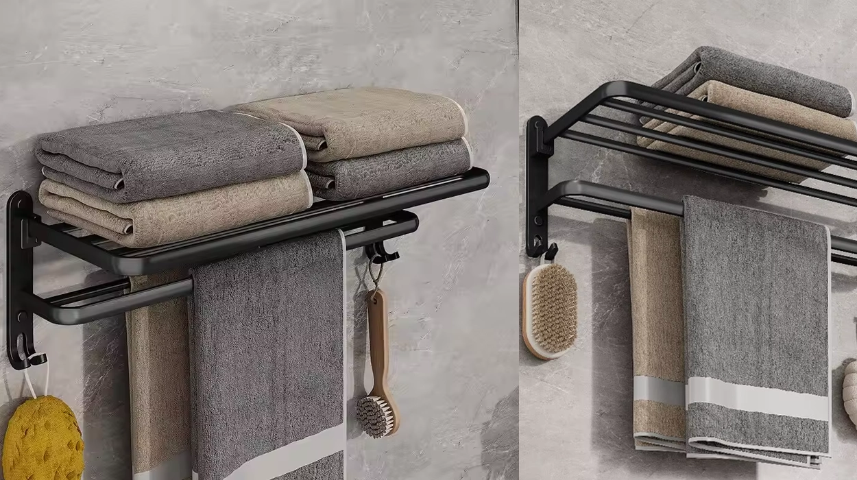 soporte toallero de baño de 2 niveles