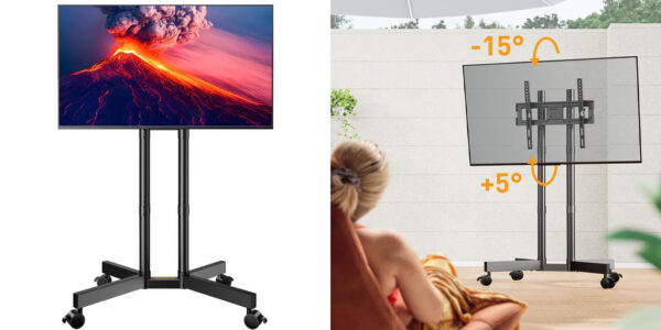 Soporte para TV Perlegear con ruedas y altura ajustable