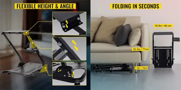 Soporte ajustable VEVOR para volante de carreras