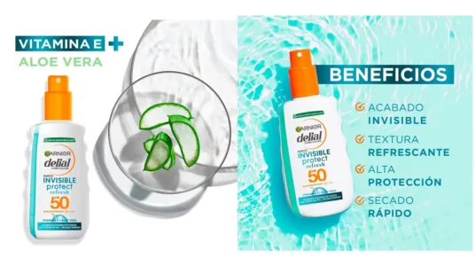 spray solar Garnier Delial Invisible Protect SPF50 de 200 ml barato