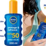 Chollo Spray solar Nivea Sun Protege & Refresca FPS50 de 200 ml
