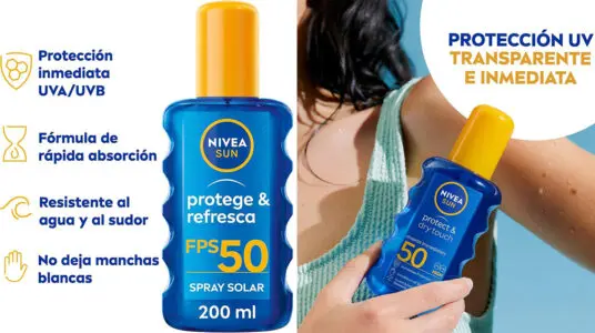 Chollo Spray solar Nivea Sun Protege & Refresca FPS50 de 200 ml