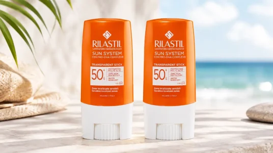 Rilastil Stick Fotoprotector Transparente SPF 50+ en pack de 2, resistente al agua y sin fragancia