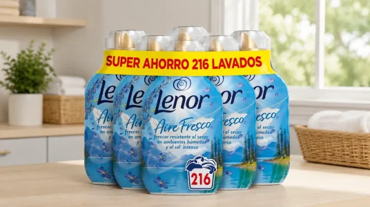 Lenor Aire Fresco Suavizante para ropa con Frescor Alpino resistente al secado en ambientes húmedos o al sol