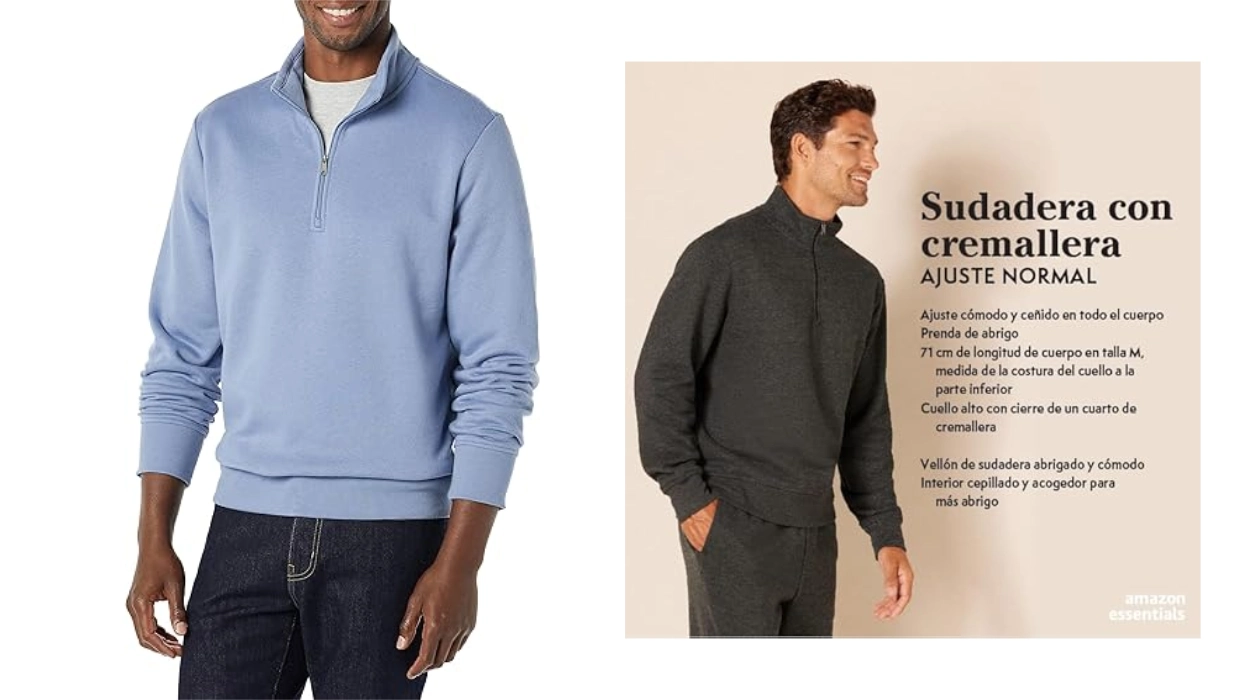 sudadera Amazon Essentials Half Zip de forro polar para hombre